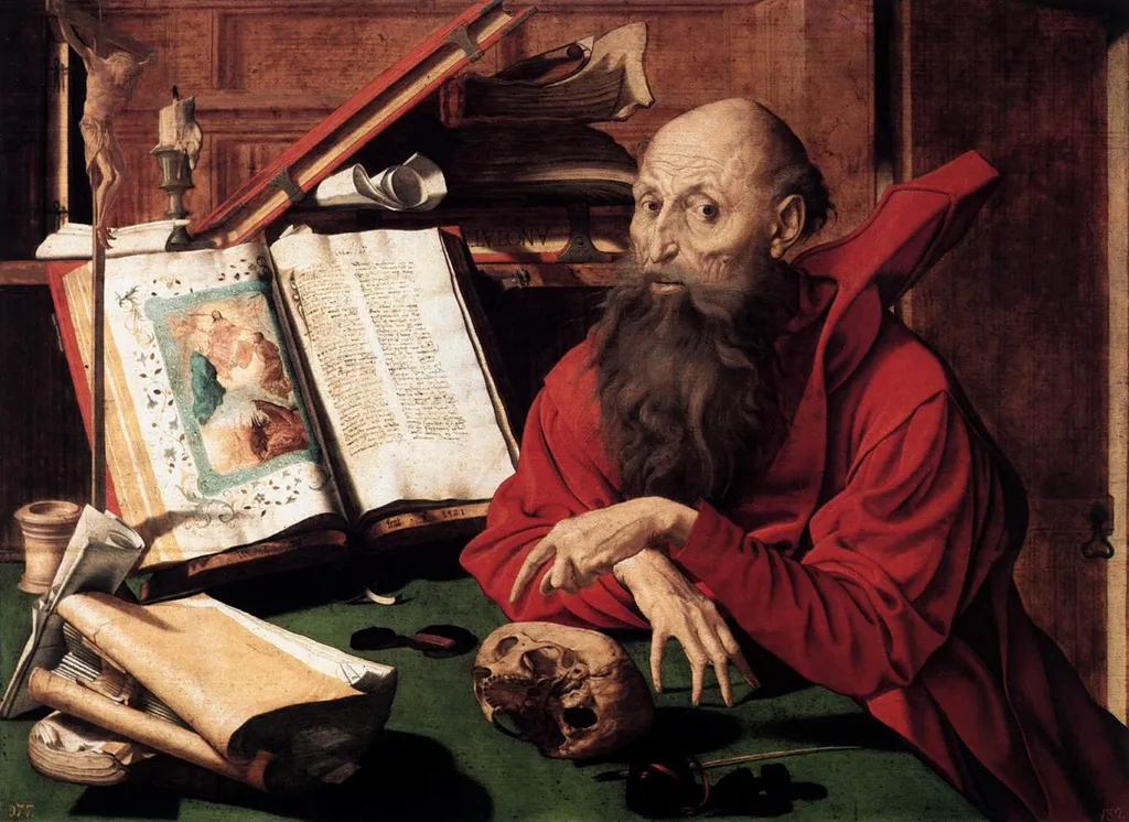 Saint Jerome, by Marinus van Reymerswaele, oil, 1541
