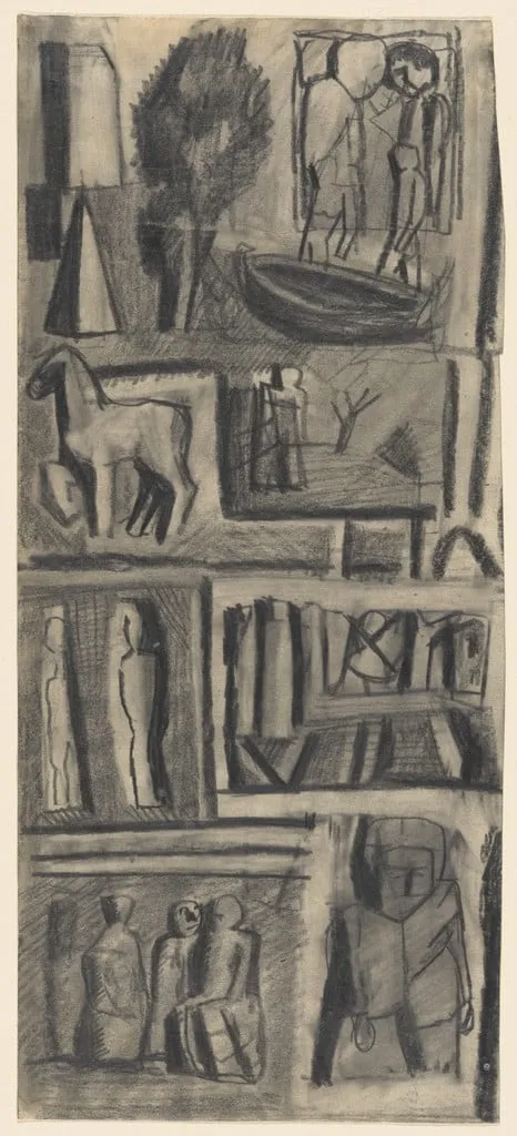 Untitled, by Mario Sironi, graphite, 1933