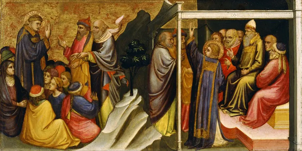 Predella Panel Representing the Legend of St. Stephen: St. Stephen Preaching, by Mariotto di Nardo