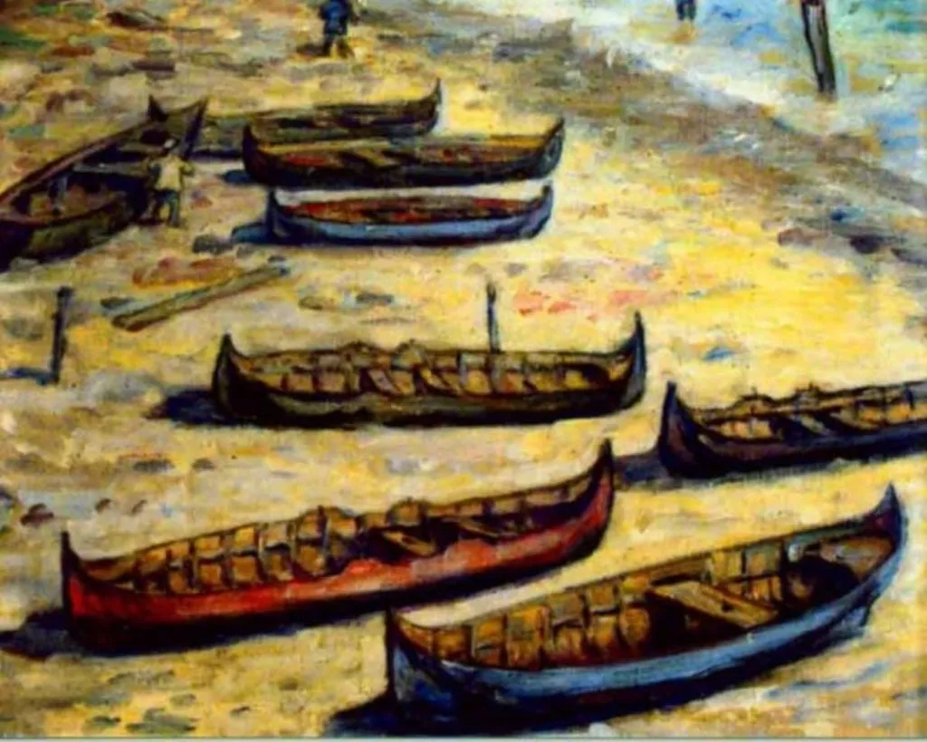 Bărci, by Marius Bunescu, unspecified, 1950
