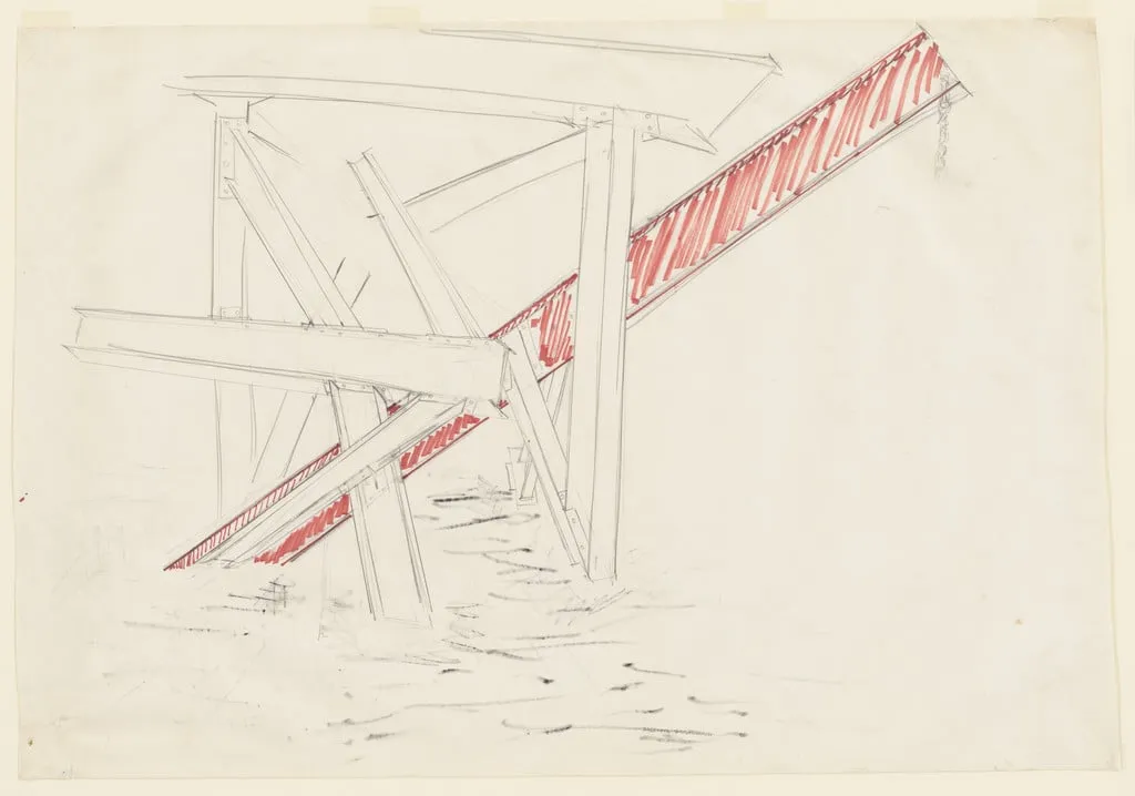 Untitled, by Mark di Suvero, charcoal, 1970