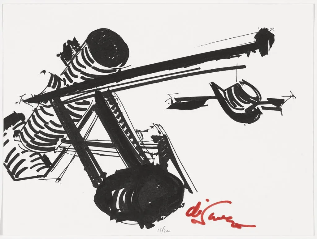 Untitled, by Mark di Suvero, ink, 1973