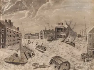 Market Square, Providence, Rhode Island, During the Great September Gale