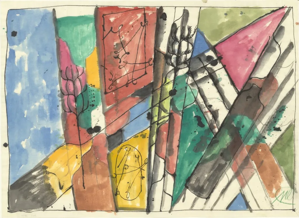 Untitled, by Markus Lüpertz, watercolor, 1997