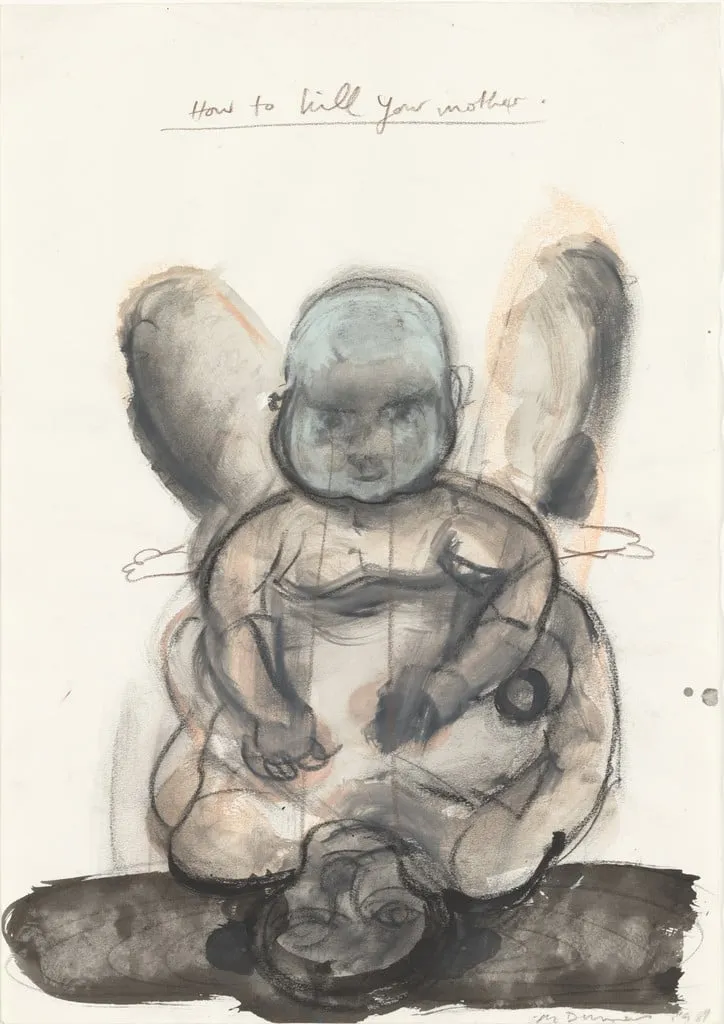 Untitled, by Marlene Dumas, graphite, 1989