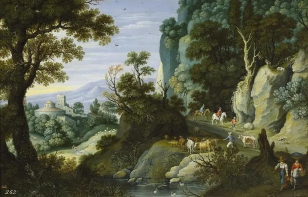 Riverlandscape with cattle herders, by Marten Ryckaert