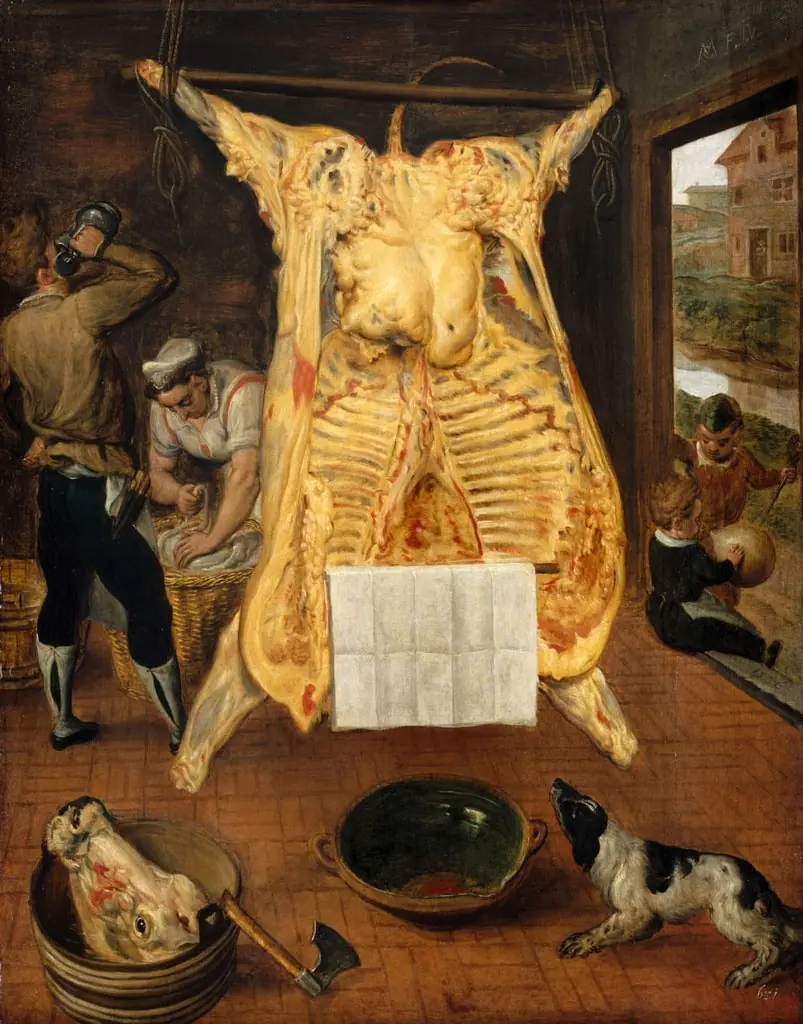 Eviscerated Ox, by Marten van Cleve