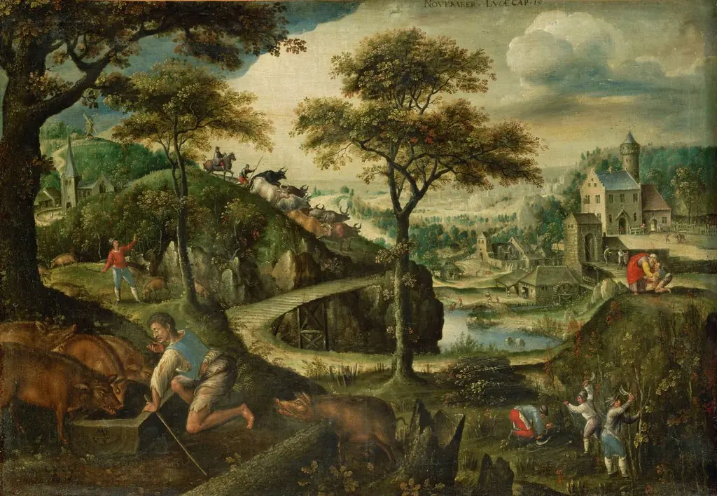 Parable of the prodigal son (November), by Marten van Valckenborch