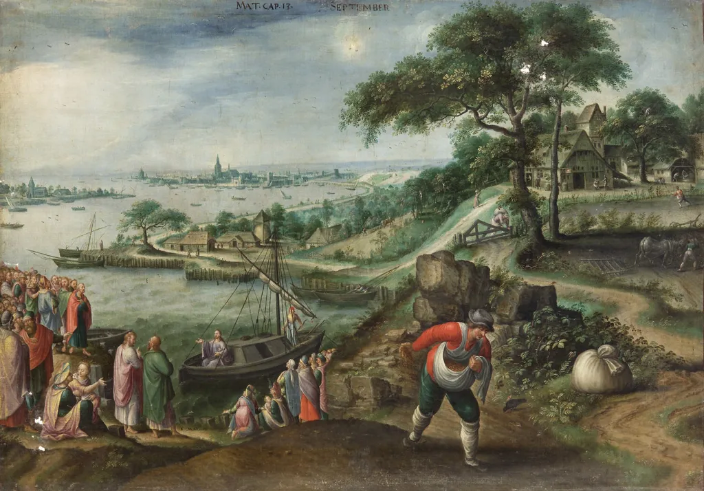 Parable of the sower (September), by Marten van Valckenborch, oil, 1593