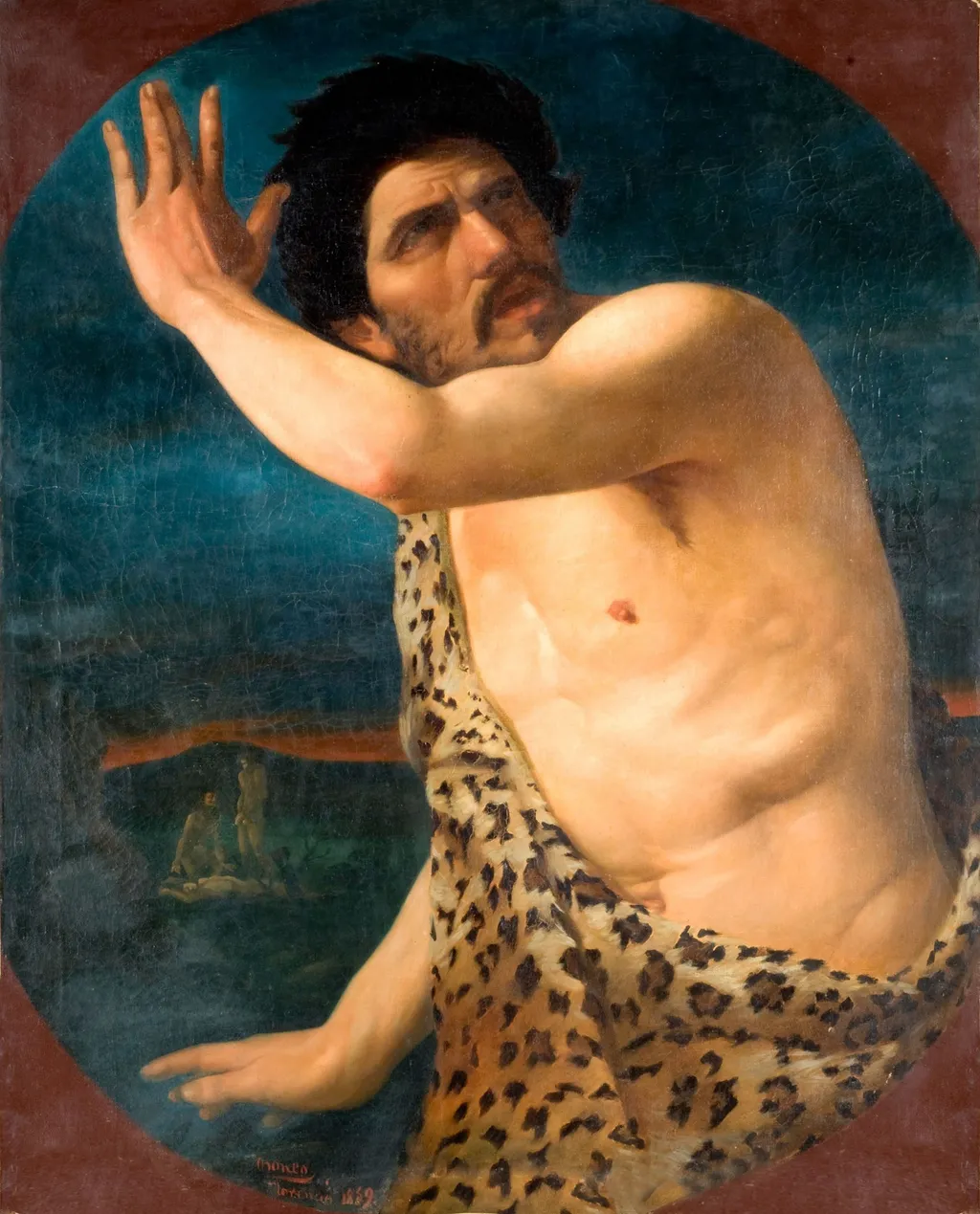 Cain, by Martín Boneo, oil, 1859