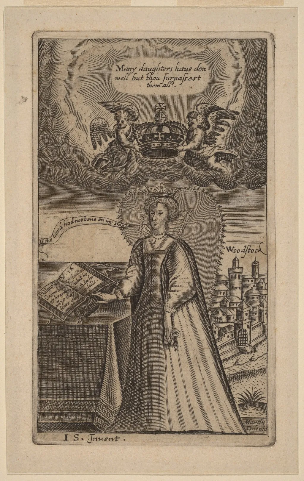 Queen Elizabeth, by Martin Droeshout, ink, 1610