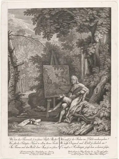 Self-Portrait of the Artist's Father in a Forest, by Martin Elias Ridinger