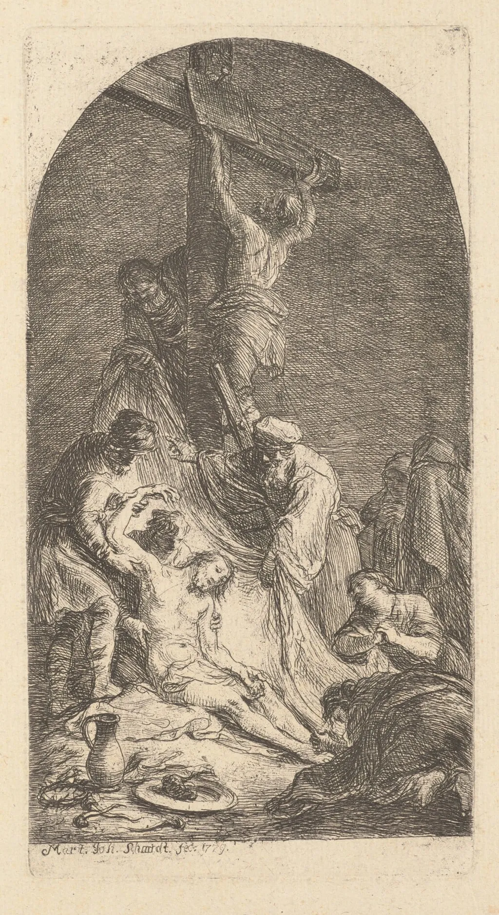 Descent from the Cross, by Martin Johann Schmidt, ink, 1779
