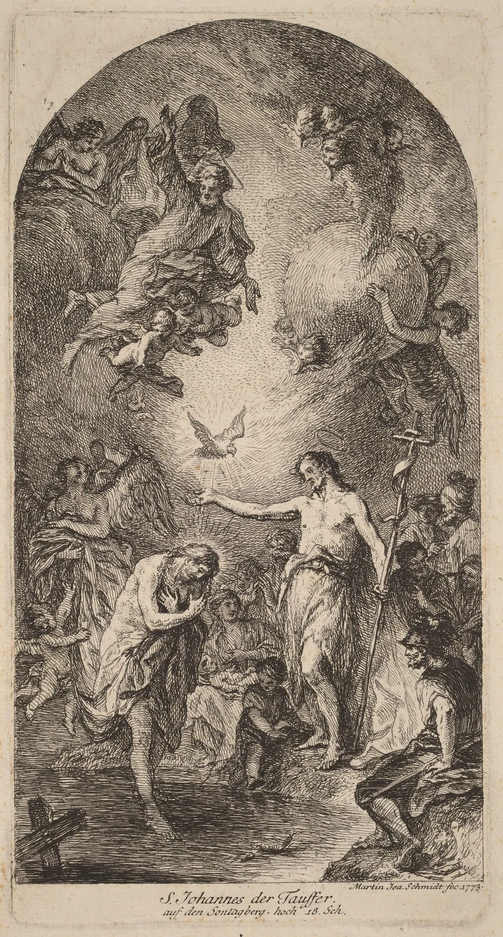 The Baptism of Christ, by Martin Johann Schmidt, ink, 1773
