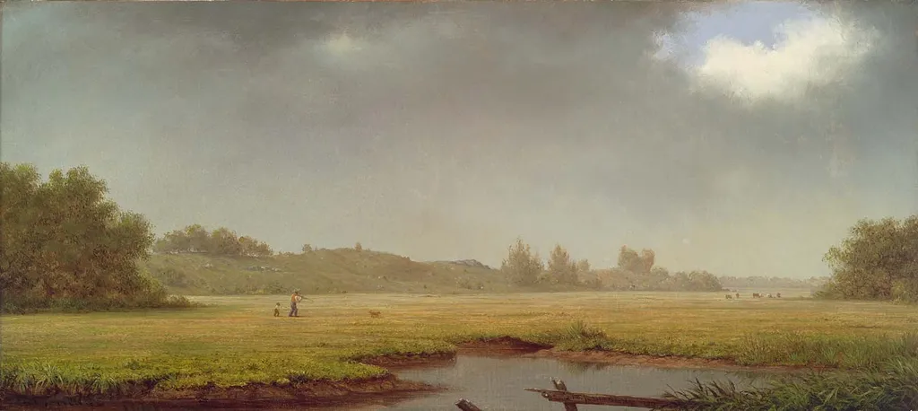 Cloudy Day, Rhode Island, by Martin Johnson Heade, oil, 1861