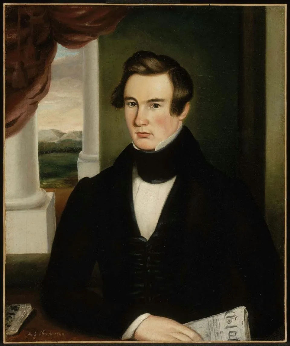 Portrait of a Man, by Martin Johnson Heade, oil, 1840