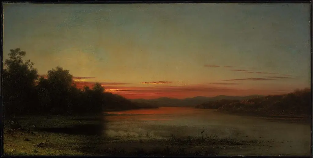 Sunset: Lake Champlain, by Martin Johnson Heade