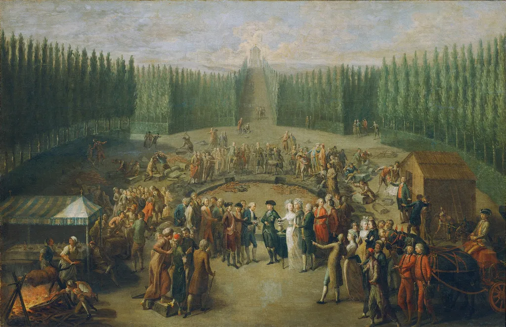 Die Grundsteinlegung des Concordiatempels in Laxenburg, by Martin Knoller, oil, 1798