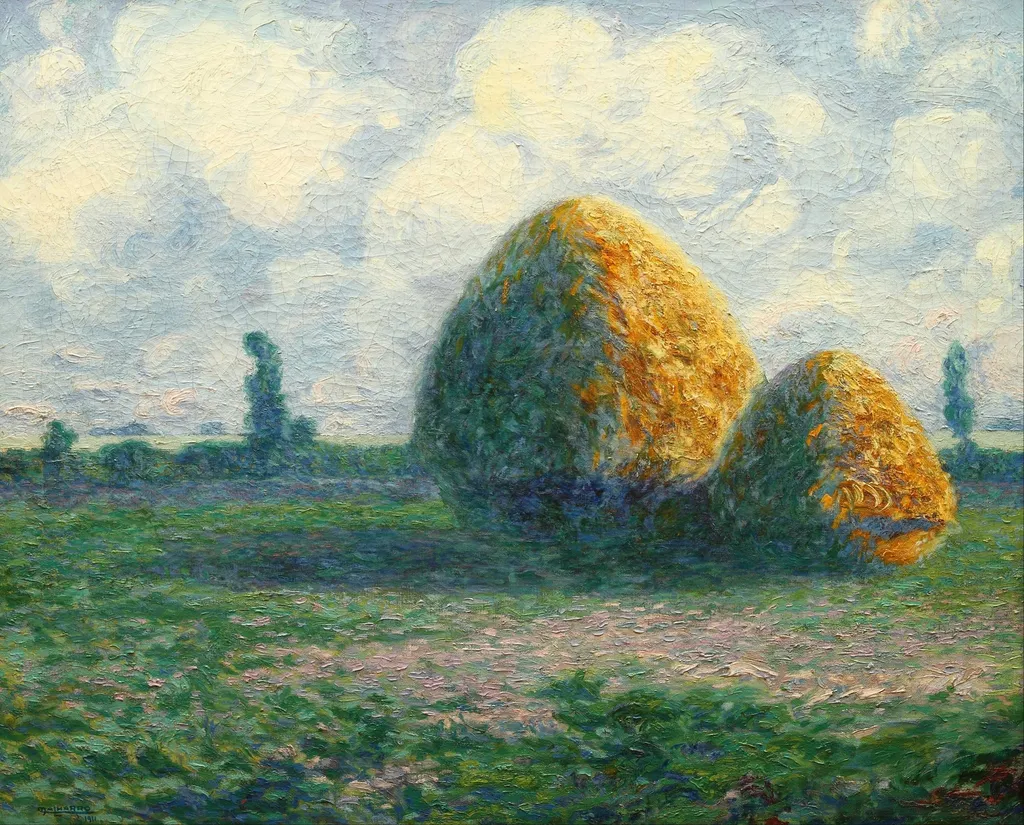 Las parvas (la pampa de hoy), by Martín Malharro, oil, 1911