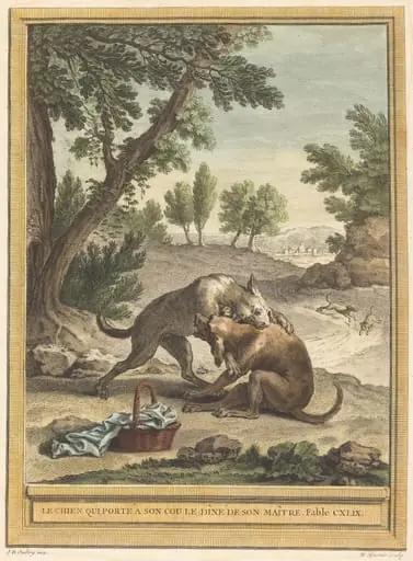 Le chien qui porte a son cou le diner de son maitre (The Dog Carrying His Master's Supper), by Martin Marvie