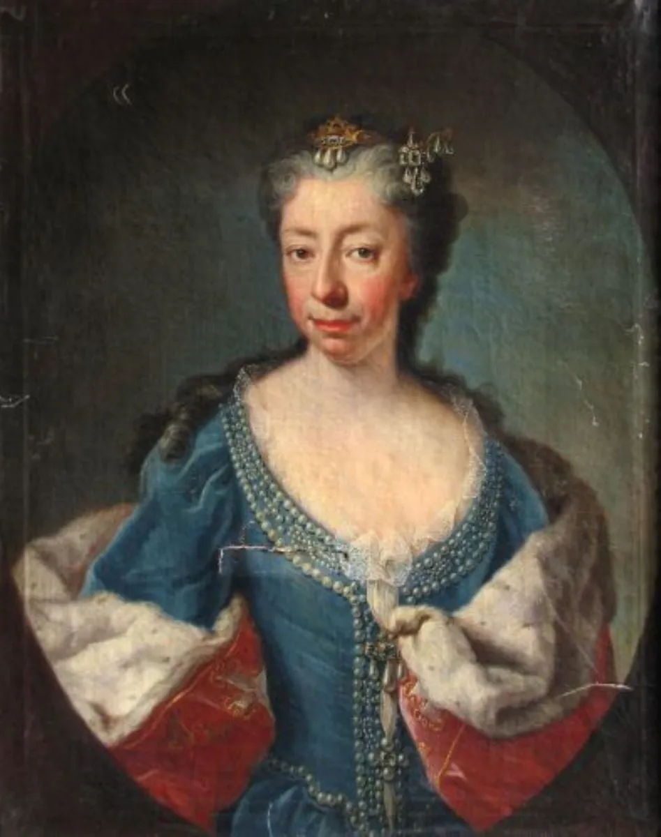 Ana Maria de Orleans, soția regelui Victor Amedeu al II-lea de Savoia (în registrulinventar: „Soția regelui Emanuel al Sardiniei”); pandant: Victor Amedeu al II-lea, regele Savoiei, by Martin Meytens cel Tânăr, unspecified, 1728