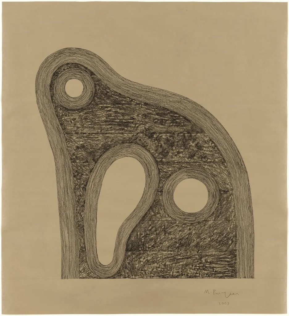 Untitled, by Martin Puryear, charcoal, 2003