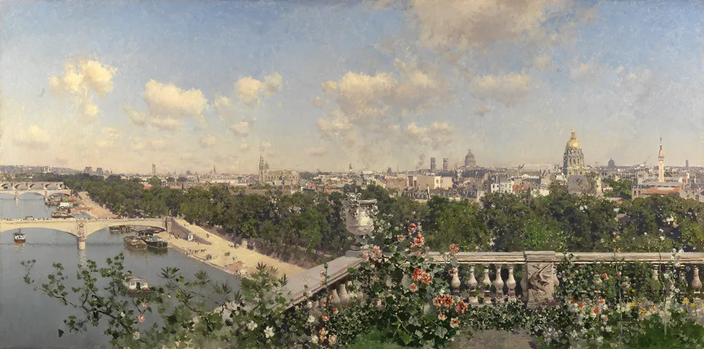View of Paris from the Trocadero, by Martín Rico, oil, 1892