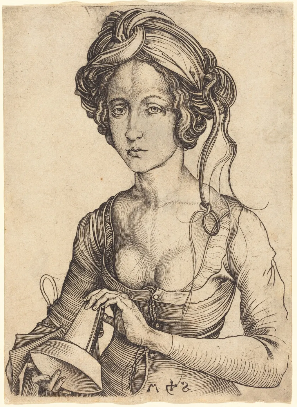 A Foolish Virgin, by Martin Schongauer, ink, 1483