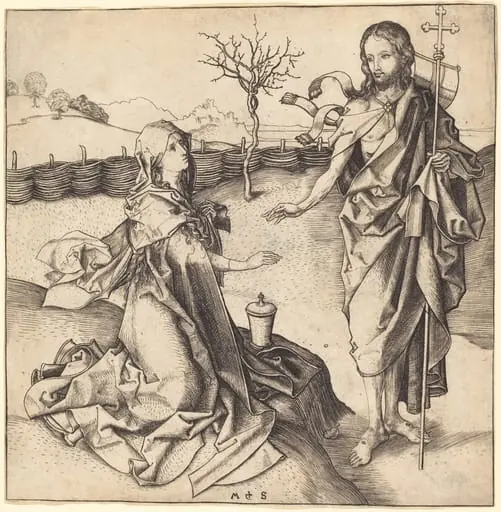 Christ Appearing to Mary Magdalene, by Martin Schongauer