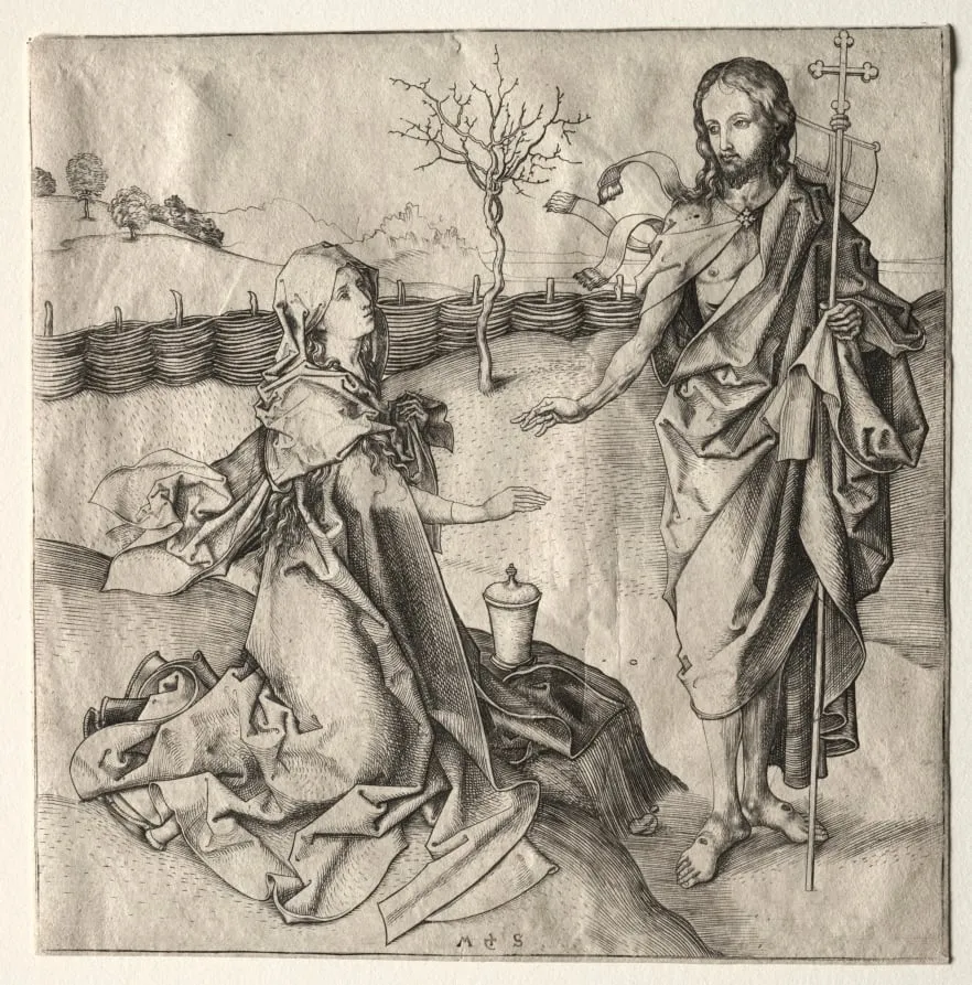 Christ Appearing to the Magdalen, by Martin Schongauer, 1485