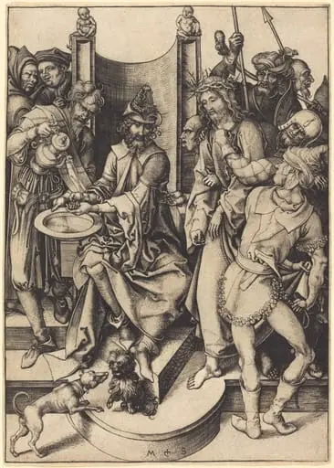 Christ before Pilate, by Martin Schongauer