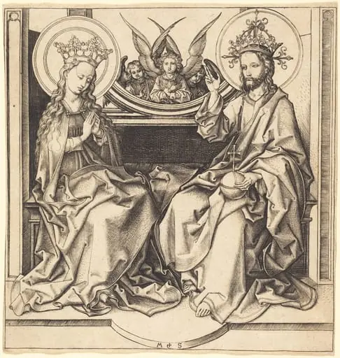Christ Blessing the Virgin, by Martin Schongauer