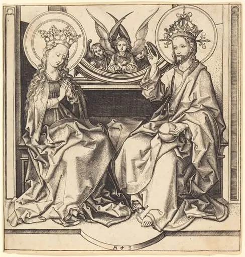 Christ Blessing the Virgin, by Martin Schongauer