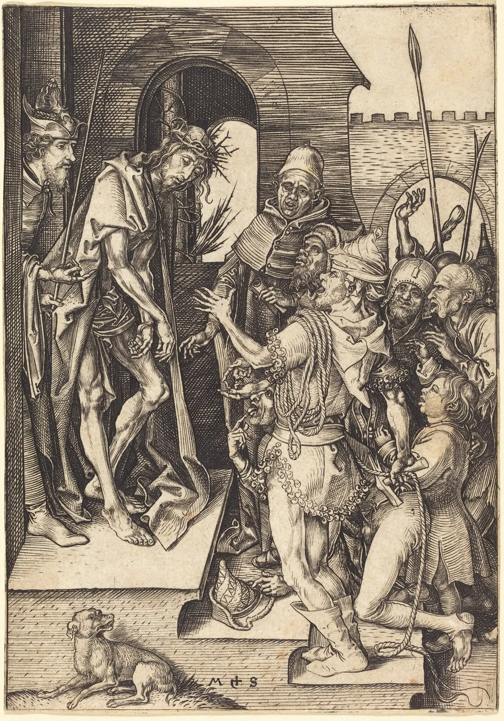 Ecce Homo, by Martin Schongauer, ink, 1480
