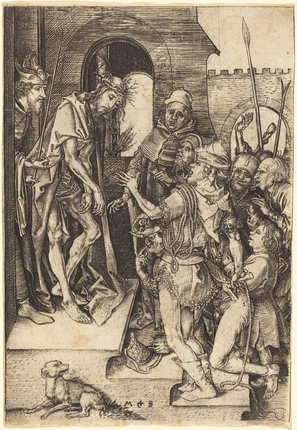 Ecce Homo, by Martin Schongauer, ink, 1480