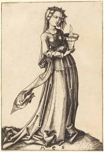 Fourth Wise Virgin, by Martin Schongauer