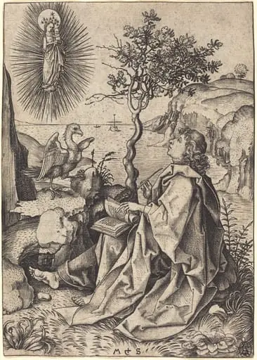 Saint John on Patmos, by Martin Schongauer