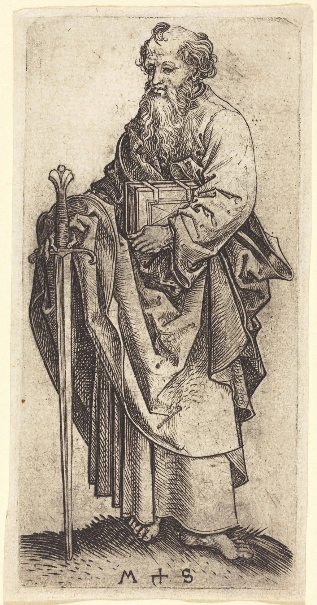 Saint Paul, by Martin Schongauer, ink, 1480