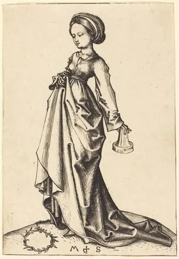 Second Foolish Virgin, by Martin Schongauer