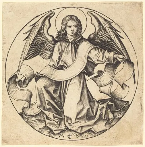The Angel of Saint Matthew, by Martin Schongauer