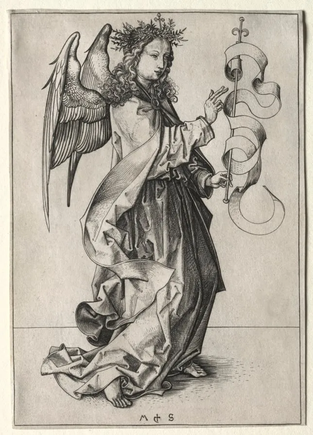 The Angel of the Annunciation, by Martin Schongauer, 1472