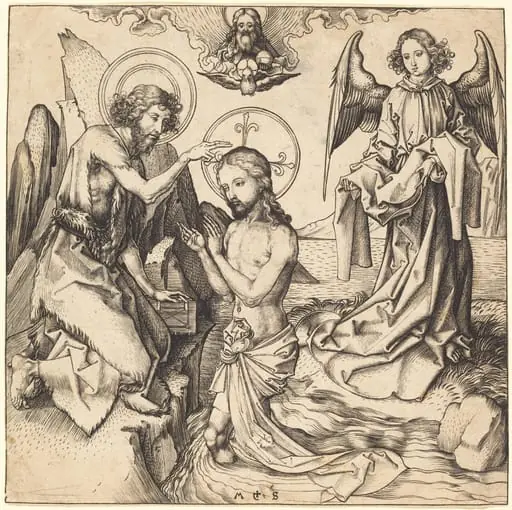 The Baptism of Christ, by Martin Schongauer