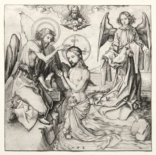 The Baptism of Christ in the Jordan, by Martin Schongauer