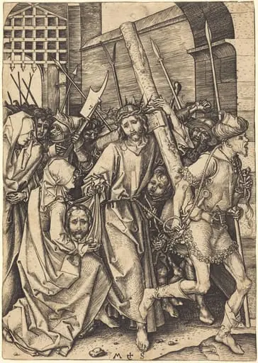 The Bearing of the Cross with Saint Veronica, by Martin Schongauer