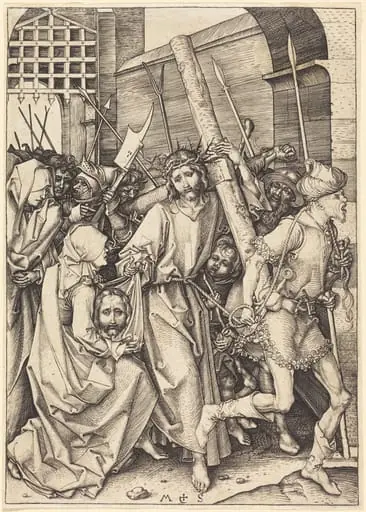 The Bearing of the Cross with Saint Veronica, by Martin Schongauer