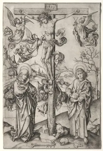 The Crucifixion with Four Angels, by Martin Schongauer