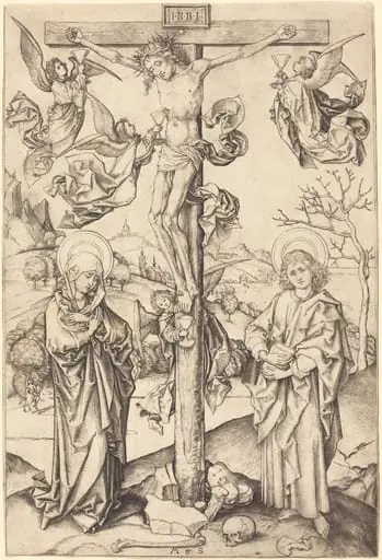 The Crucifixion with Four Angels, by Martin Schongauer