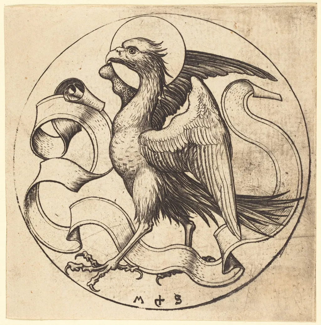 The Eagle of Saint John, by Martin Schongauer, ink, 1490