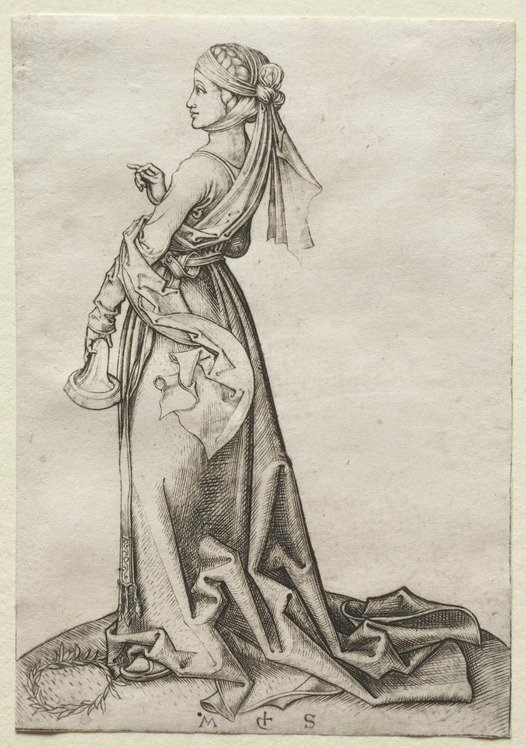 The First of the Foolish Virgins, by Martin Schongauer, 1474