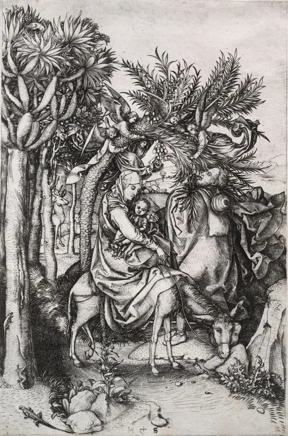 The Flight into Egypt, by Martin Schongauer, 1472